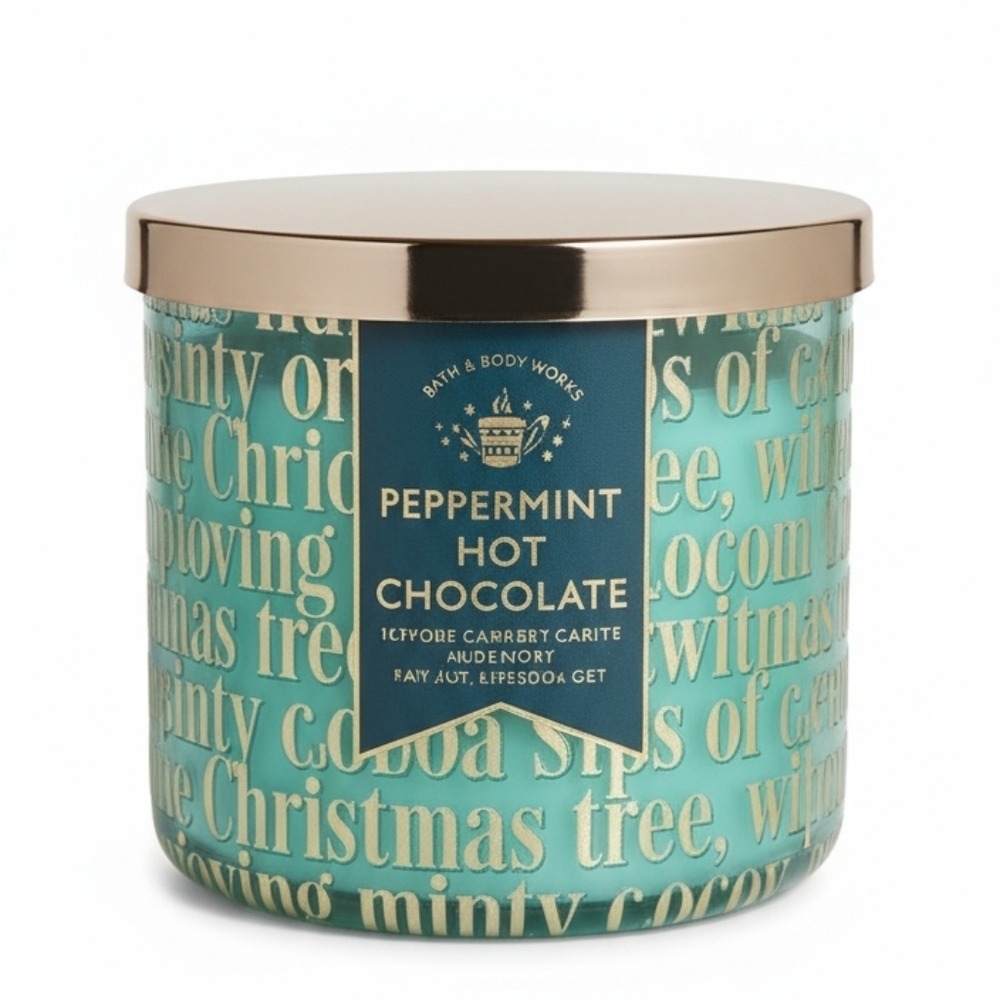 Bath and Body Works Peppermint Hot Chocolate 3 Wick Candle